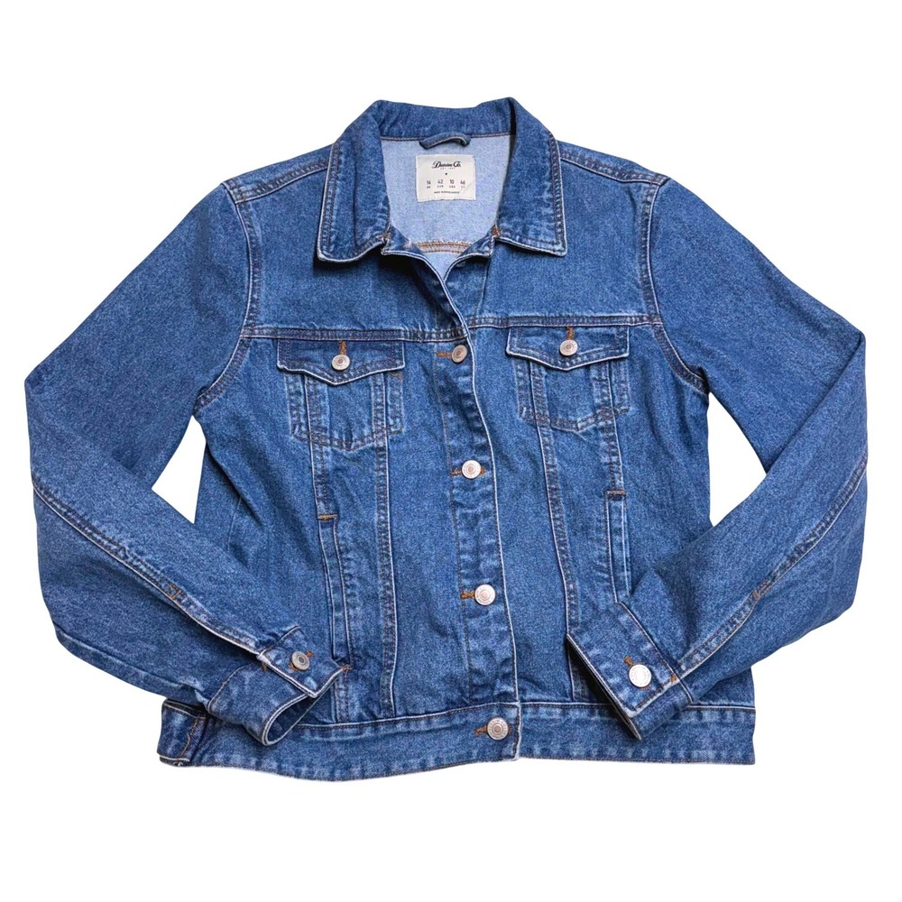 Denim Co Womens Classic Blue Denim Jean Jacket Size 10 100% Cotton